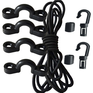 Supply outdoor supplies Yi Zi Xin platform kayak accessories 6mm elastic rope hook nylon C- type buckle storage net