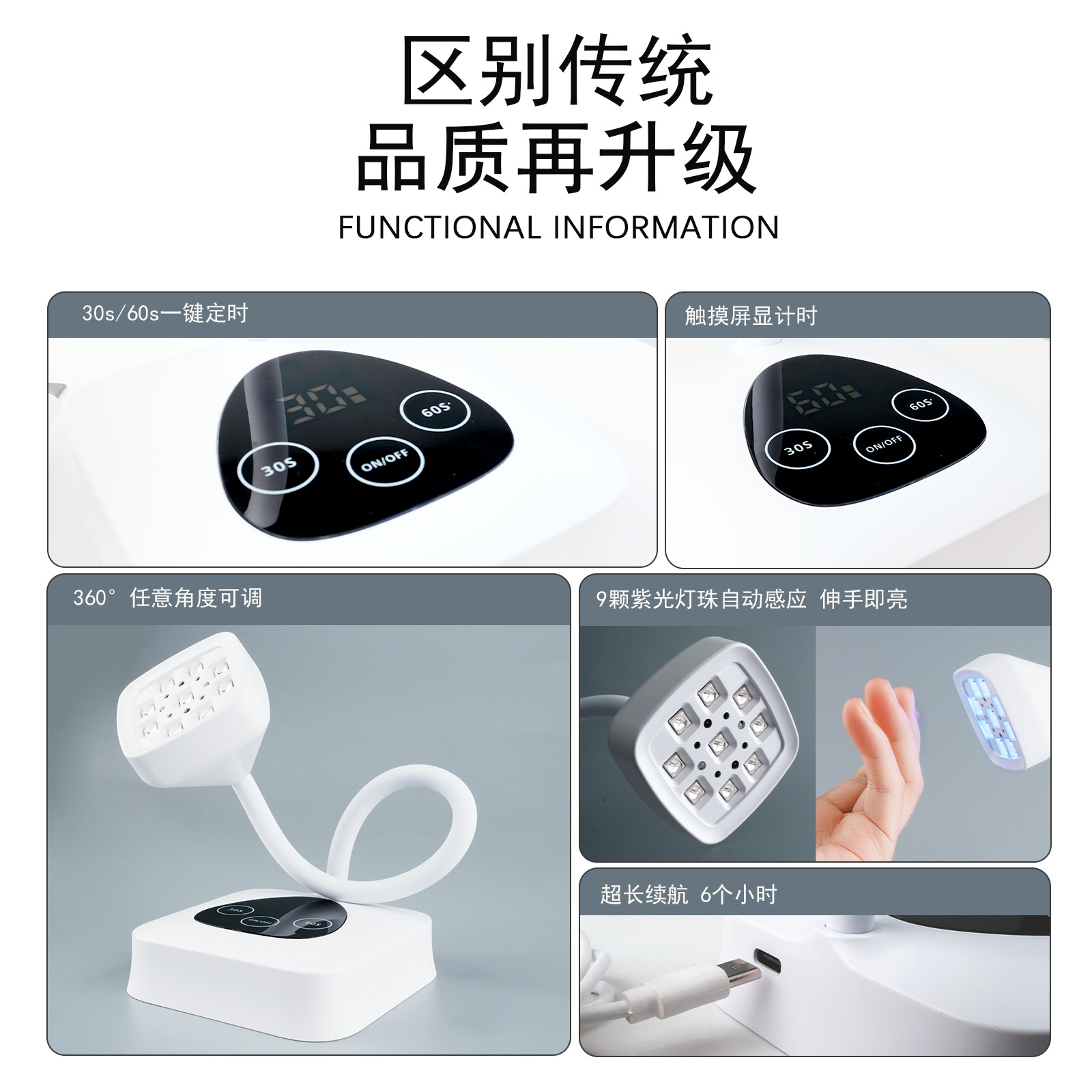 Nuevo almacenamiento de escritorio manicuría pantalla táctil Lámpara de loto no negro mano seca rápida inducción horneado lámpara de placa de uñas lámpara de fototerapia de uñas