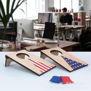 Wooden Mini Sandbag Board Tabletop Throwing Game Sandbag Toy Multi-Person Interactive Corn Version Parent-Child Sandbag Board
