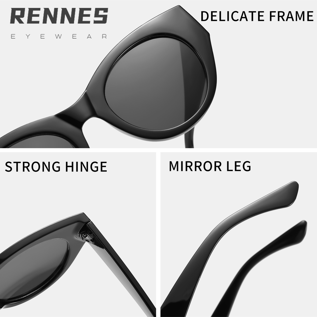 Nuevas gafas de sol con sombra de ojo de gato de marco grande a juego de color transfronterizo 2024 gafas de sol de alta calidad esenciales para hombres y mujeres