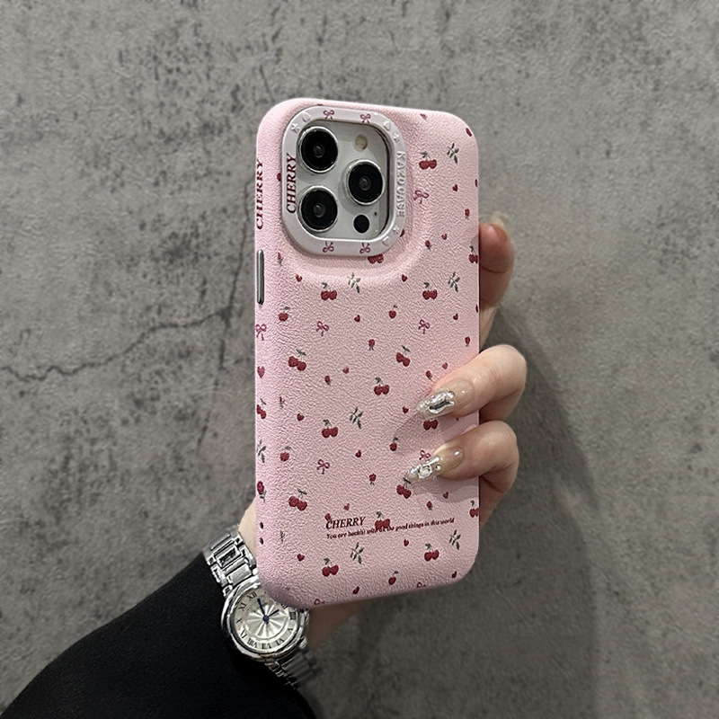 Niña ins rosa floral apta para iphone16ProMax bolsa de batería 14 Apple 15 funda para teléfono 13 diagonal 16P