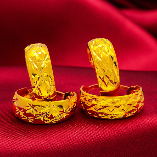 Copper golden retro earrings