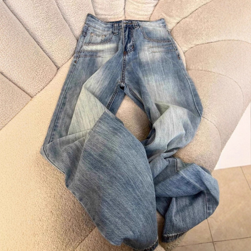 Washed Embroidered Straight-Leg Jeans for Women, Wide-Leg, 2026 New Style, Petite, High-Waisted, Loose Fit, Slimming Straight Pants Washed Embroidered Straight-Leg Jeans for Women, Wide-Leg, 2026 New Style, Petite, High-Waisted, Loose Fit, Slimming Straight Pants