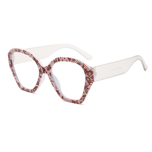 2024 new cross-border color matching multi-sided anti-blue light flat mirror European and American fashion personality plain eyeglass frame BL6859