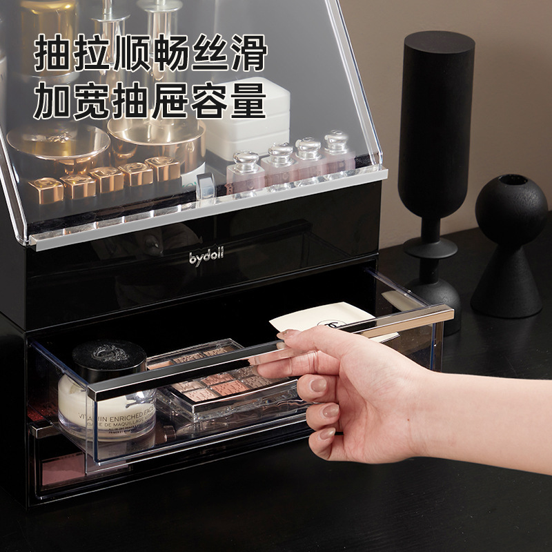 化粧品収納ボックス、ハイエンドデスクトップドレッシングテーブル、大容量のスキンケア製品収納ラック、口紅パフ収納ボックス|undefined