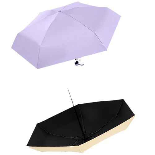 Women's 5-Discount Sun Umbrella Mini Pocket Small Portable Black Rubber Sunshade Rain Umbrella Capsule Gift Advertising Umbrella