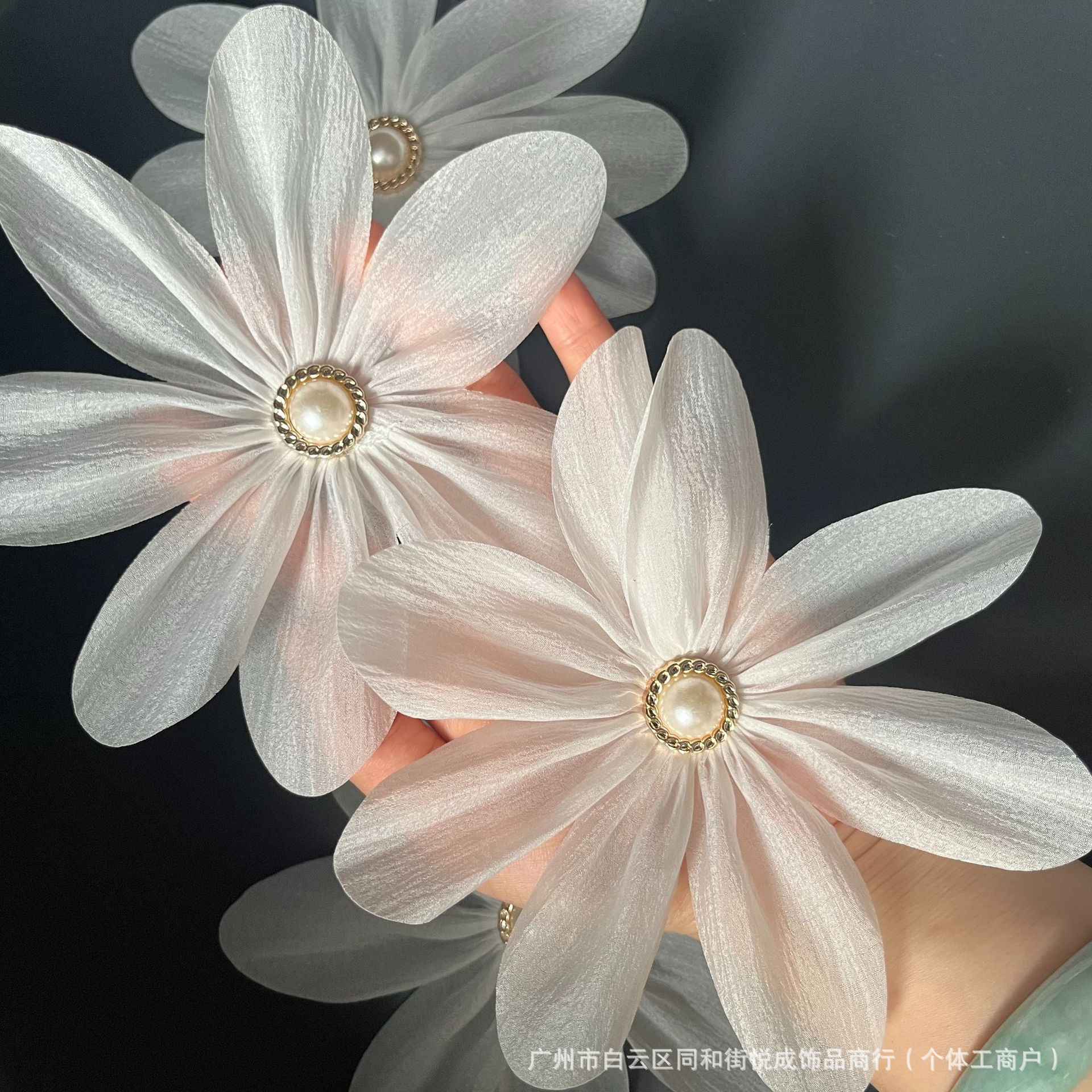 Ready-Made Three-Dimensional Chiffon Brooch Mesh Flower DIY Irregular Ribbon Ruffle Clothing Accessories