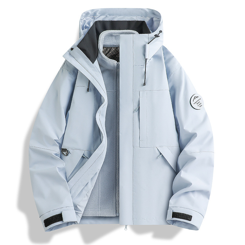 Live Broadcast Popular Camel Same Style Three-In-One Jacket Couple Two-Piece Jacket Windproof and Waterproof Couple Mountaineering Suit