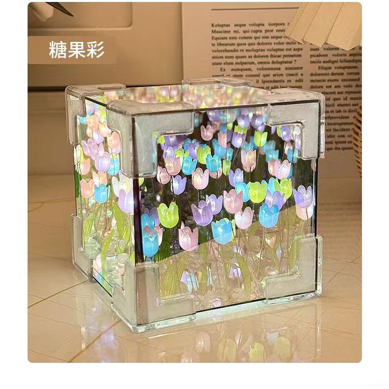 Tulipanas luces nocturnas regalos de cumpleaños para chicas materiales DIY de novia flores hechas a mano regalos de San Valentín