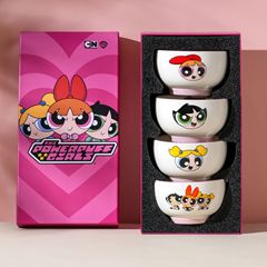 パワーパフガールズ本物のセラミックボウル漫画パターンライスボウルかわいい食器セットホームギフトボックス磁器ボウル