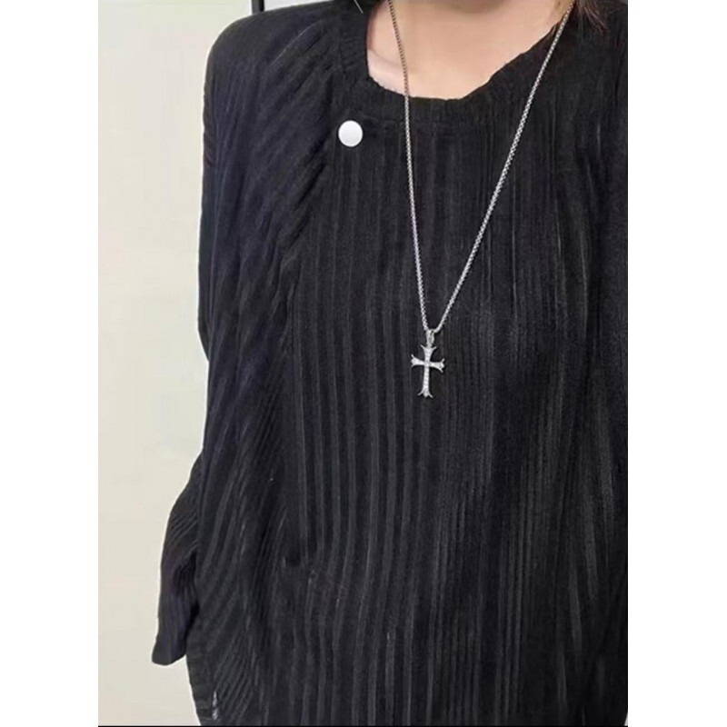 Old Money Style Brushed Texture Round Neck Long-Sleeved T-Shirt Men's Spring & Fall Trendyy Pullover Clothes Loose Handsome Bottoming Shirt