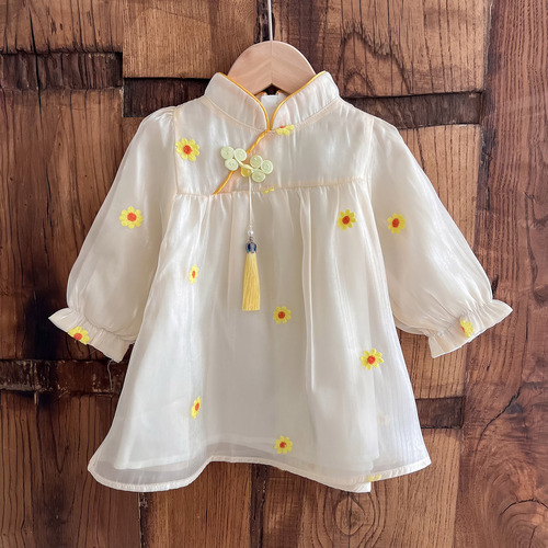Girls dress spring and autumn new style baby girl Chinese style Hanfu cheongsam children's princess dress