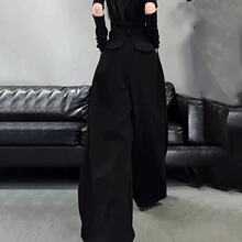 美式炸街毛呢西装裤2025秋冬新款高腰显瘦百搭阔腿裤休闲裤