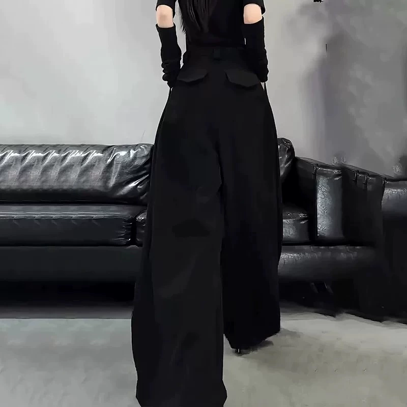 Модные шерстяные брюки в американском стиле, осень-зима 2025, новые, высокоталиевые, утягивающие, универсальные, широкие, повседневные.