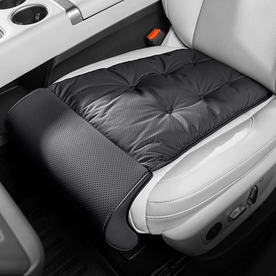 Car seat cushion with integrated extended leg rest, breathable, suitable for all seasons, seat extension with memory foam, comfortable seat cover, full coverage (Seat cushion, seat cover) - noble-black-front-row-single-seat-leg-rest
