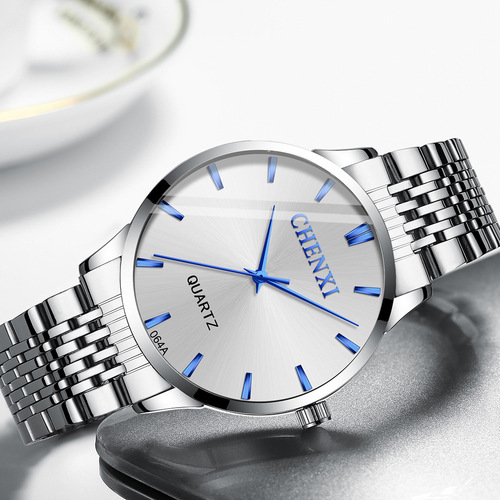 Chenxi Men's Simple Business Watch Live Broadcast Cross-Border Foreign Trade Manufacturer Wholesale Steel Strap Luminous Quartz Watch