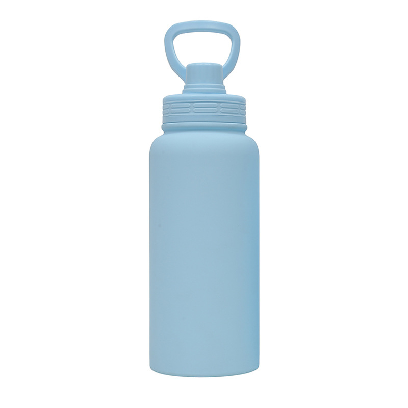 Nuevo termo de venta caliente de 1L hervidor deportivo de vacío portátil de boca ancha de gran capacidad con tubo de succión de mano portátil taza de agua