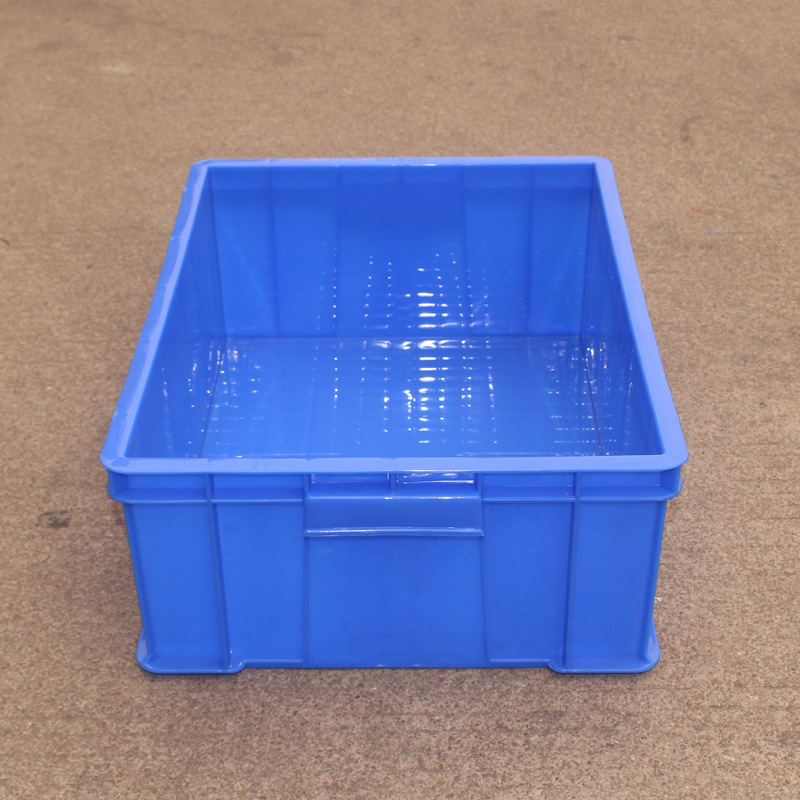 潮州汕头 批发碗筷餐具塑胶周转箱 蓝色加厚塑料方箱生鲜啤酒箱