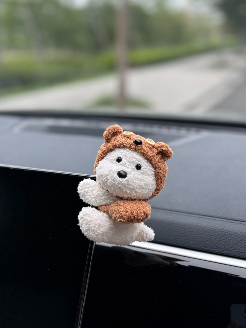 Cute West Highland etc. stand doll, detachable, no-stick magic accessory, car dashboard decoration, puppy ornament