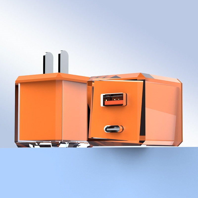 Pequeño cubo de hielo de llenado cabeza A + C doble boca naranja