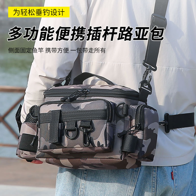 Fuente transfronteriza al aire libre multifuncional bolsa de luya bolsa de cintura impermeable bolsa de almacenamiento especial para caña de pesca