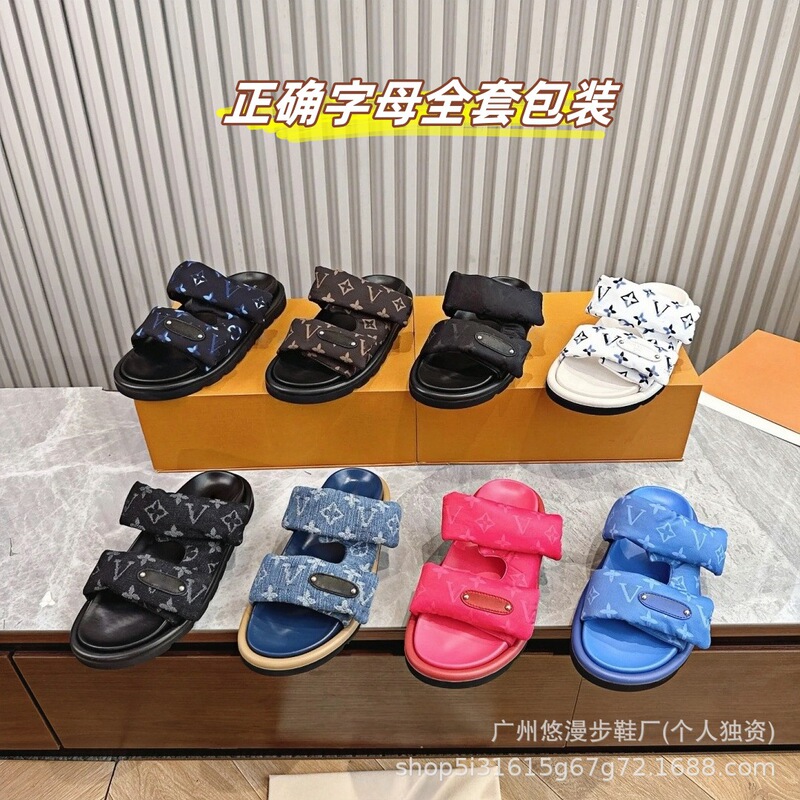 L High Version Velcro Thick-Soled Slippers for Women 2026 Summer New Thick-Soled Height-Increasing Versatile Couple's Slip-On Sandals