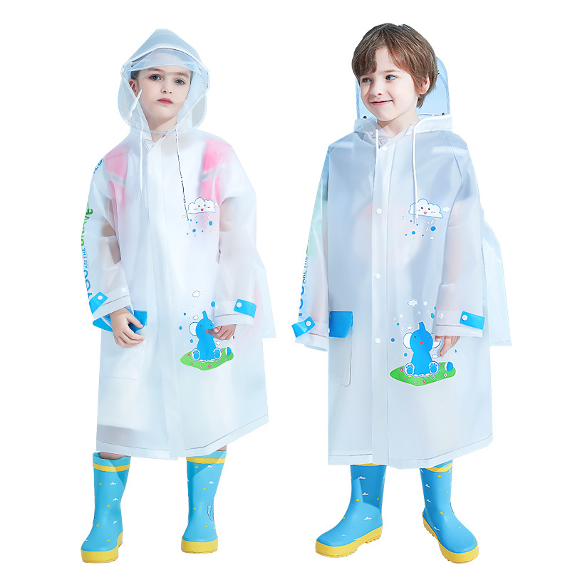 Chaqueta de lluvia para niños de 5 - 12 años de edad Eva para niños de la escuela primaria, bolsas escolares largas impermeables a prueba de lluvia para todo el cuerpo para la escuela para una sola persona