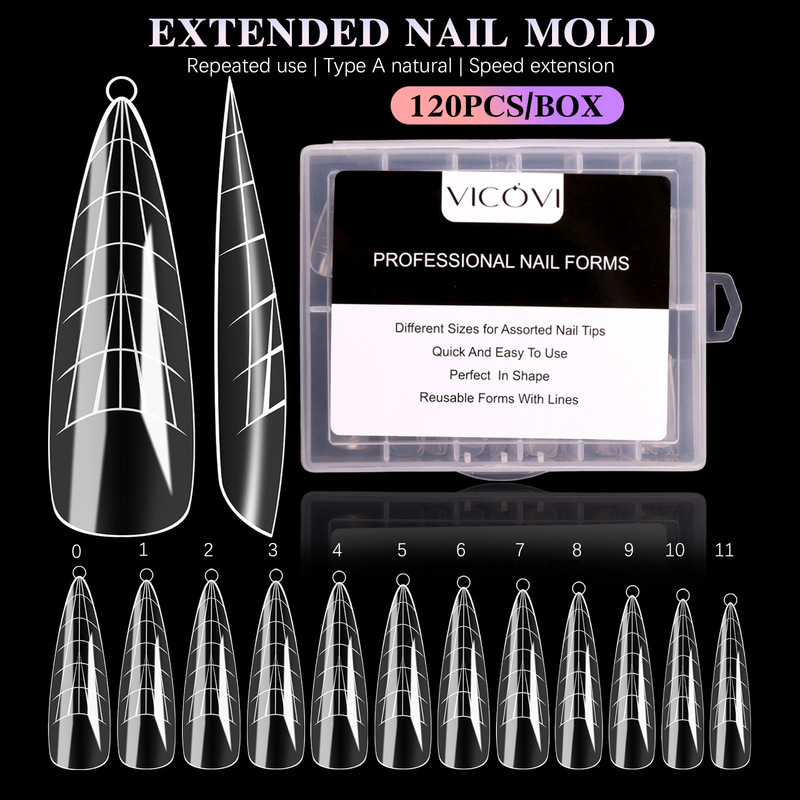 120 Pieces Fine Heel Extension Gel Nail Mold Transparent Full Covering Reusable Nail Mold Nail Art 120 Pieces Fine Heel Extension Gel Nail Mold Transparent Full Covering Reusable Nail Mold Nail Art