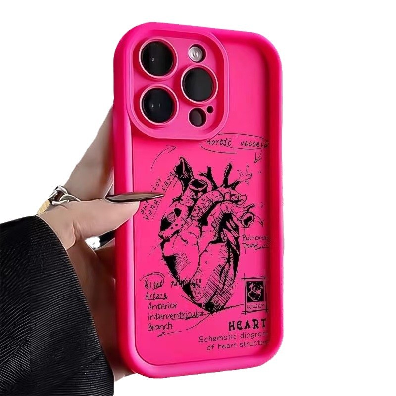 Funda para teléfono móvil iphone16promax para corazón Apple 15 anti-caída 14 estilo europeo y americano 13 personalidad 12 nuevo 11