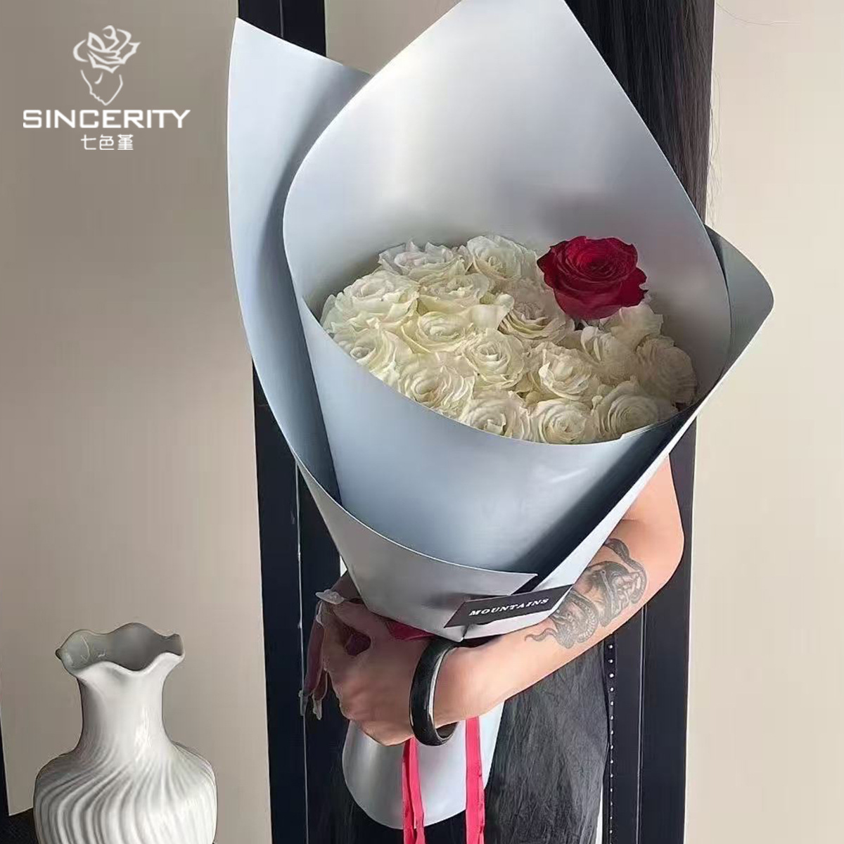 Importación de siete colores cordier gruesa impermeable doble cara cubierta de plata mate modelado cartón flor flor flor de embalaje flor tienda de flores