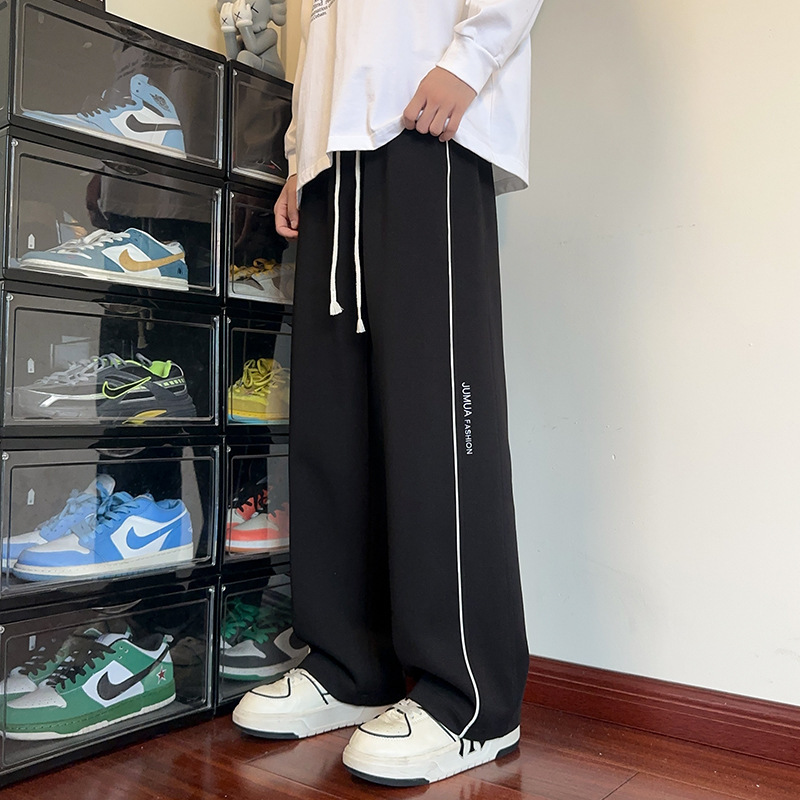 大码男裤夏季新款直筒薄款卫裤胖子宽松加肥加大男装运动休闲长裤|undefined