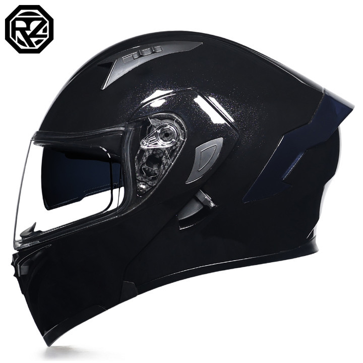 Orz casco de motocicleta hombres y mujeres casco de exposición Doble espejo cola de invierno media cubierta completa cuatro estaciones ranura Bluetooth certificación 3C