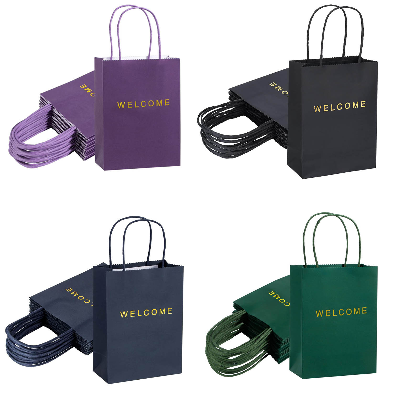 亚马逊款欢迎白牛皮礼品纸袋生日派对购物礼品纸袋首饰手提袋套装