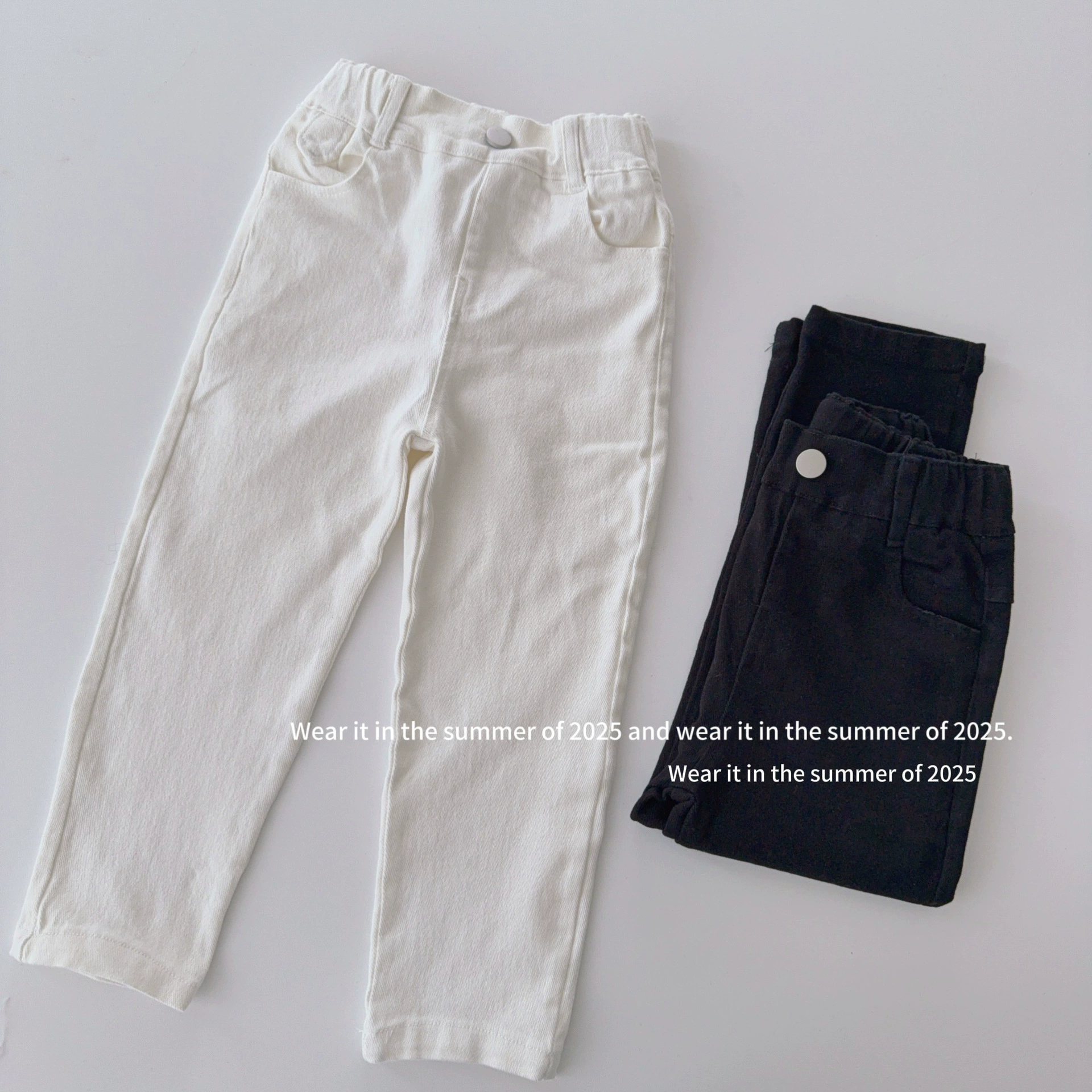Летние весенние эластичные брюки, детский карандаш, slim fit