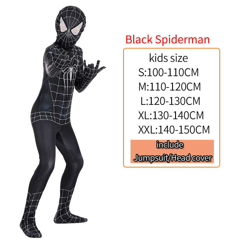 ハロウィーン衣装スパイダーマンマスクマントレオタード男児スパイダーヒーロー遠征服cosスーツ|undefined