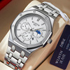 Retro men's watch, classic swiss watch, steel belt, waterproof quartz watches for leisure