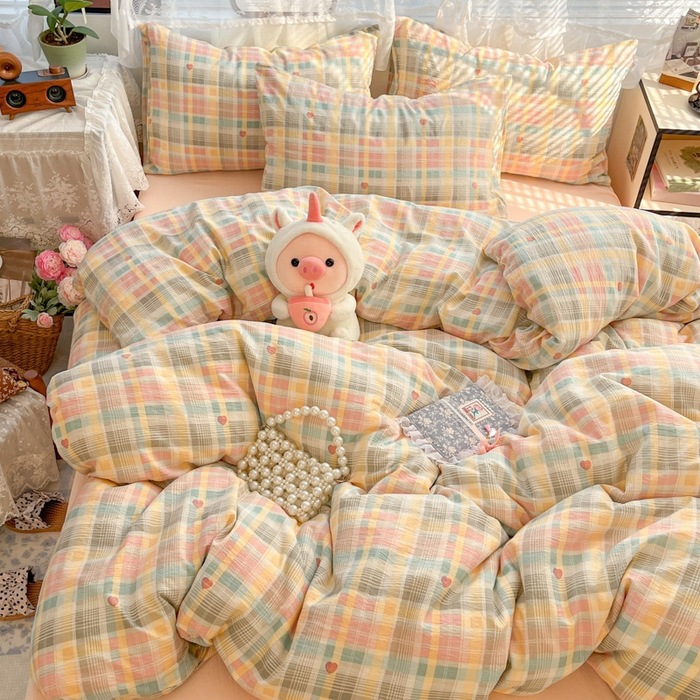 Cama de cuatro piezas de algodón 2025, nueva sábanas de algodón, colcha de cama, cama de cama, dormitorio de estudiantes, tres piezas