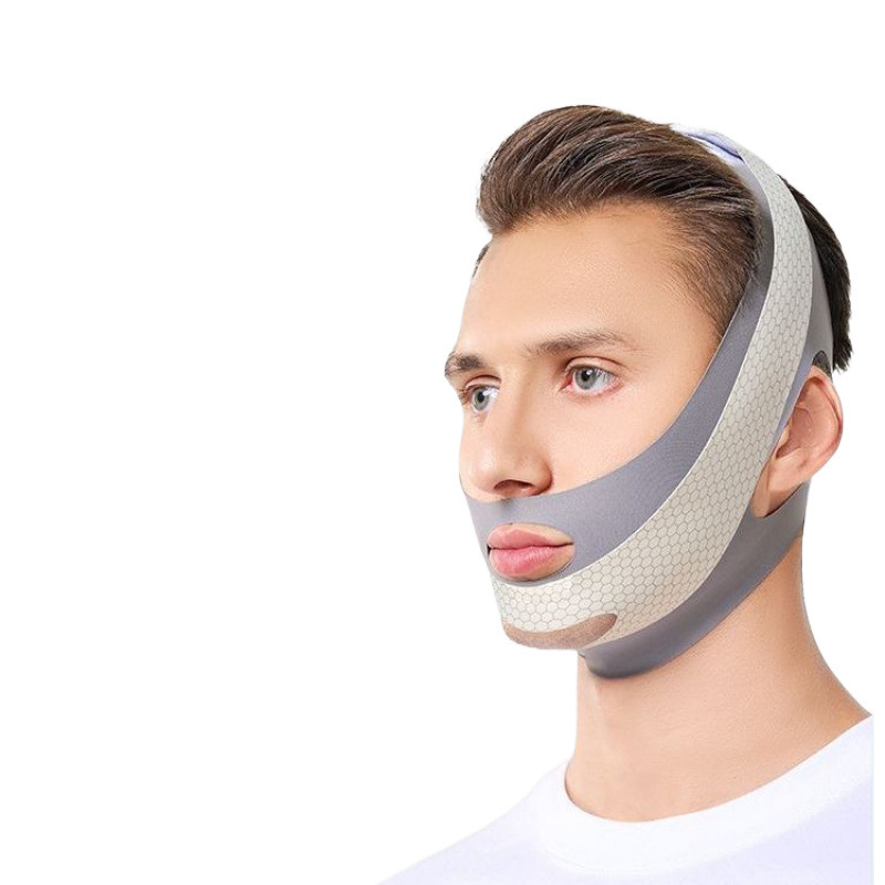 男性用の新しい家庭用顔痩せツール、フルフェイスリフティングVフェイス包帯、ほうれい線を引き上げ、二重あごを除去します。|undefined