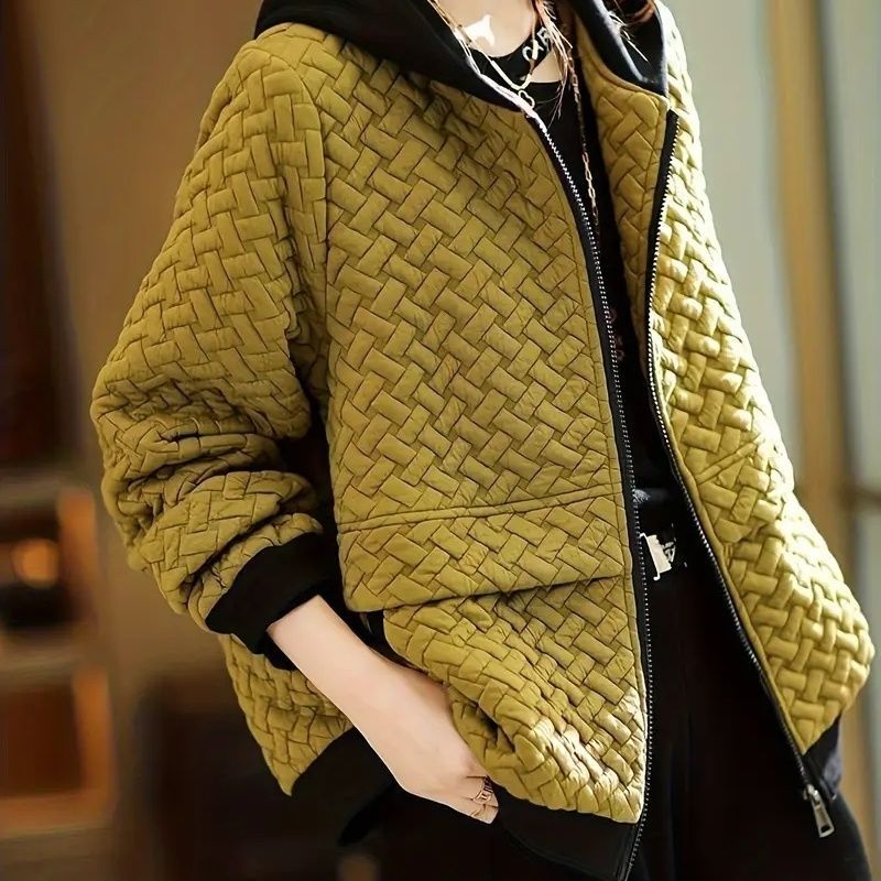 Spring and Autumn New Fashion Middle-Aged Mom Casual Jacket Loose Hooded Jacket Short European Top for Women
