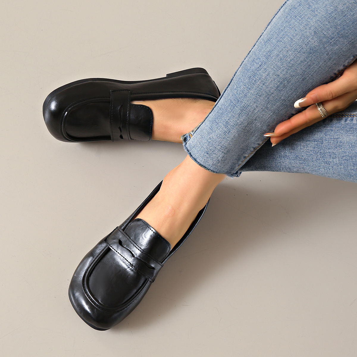 Damenschuhe Frühling Neue Einzelschuhe Loafers Bequeme Damenschuhe mit weicher Sohle Flachmundschuhe_voghion.com