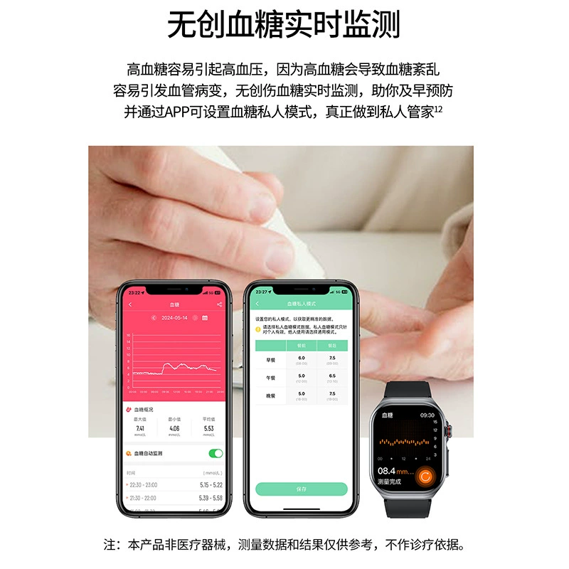 ET585 умные часы микро -физический осмотр AMOLED экран ECG ECC неинвазивное измерение крови липидов умные часы
