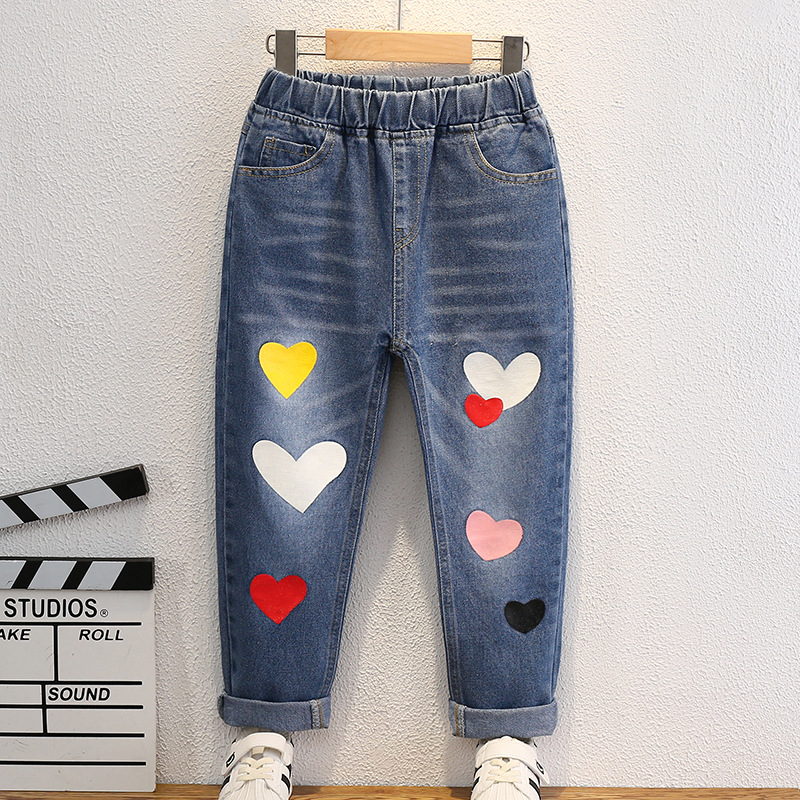 Осенние джинсы, повседневные брюки, милые штаны, в корейском стиле, подходит для подростков