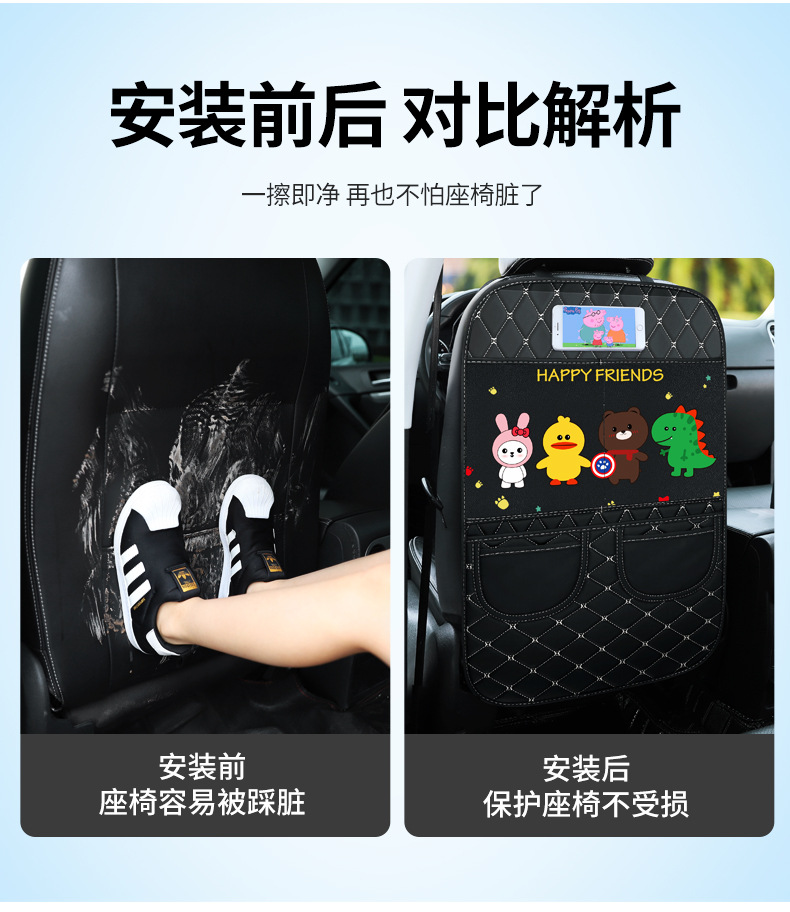 Car Seat Back Anti-Kick Pad, Rear Seat Interior Accessories, Children's Backrest Anti-Dirt Pad, Universal Car Rear Seat Protection Pad