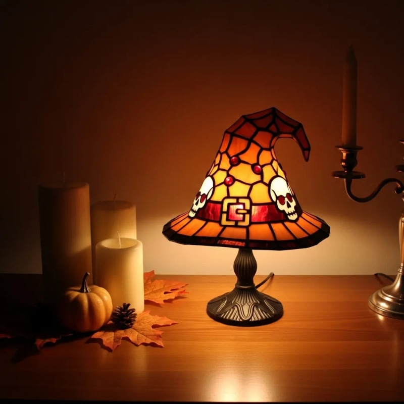 Witch Hat Table Lamp Ornament女巫帽台灯装饰,树脂工艺品摆件|undefined