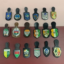 定制大兵盖帽帽徽铜冲压帽徽 锌合金金属肩章胸章pu皮革袋徽章