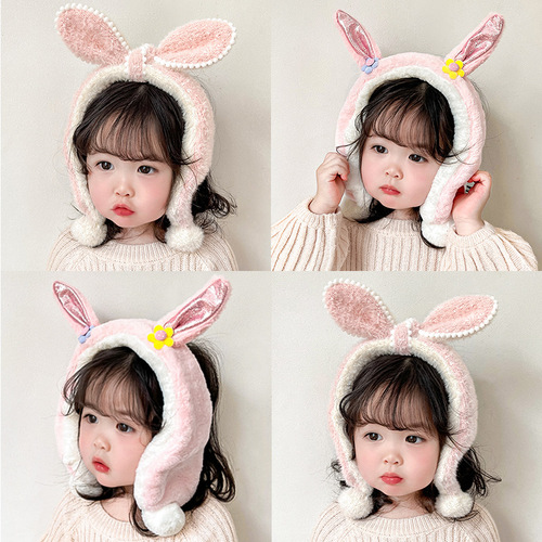 Korean cartoon plush ear muffs winter deer antler ear covers cute rabbit ears warm ear muffs