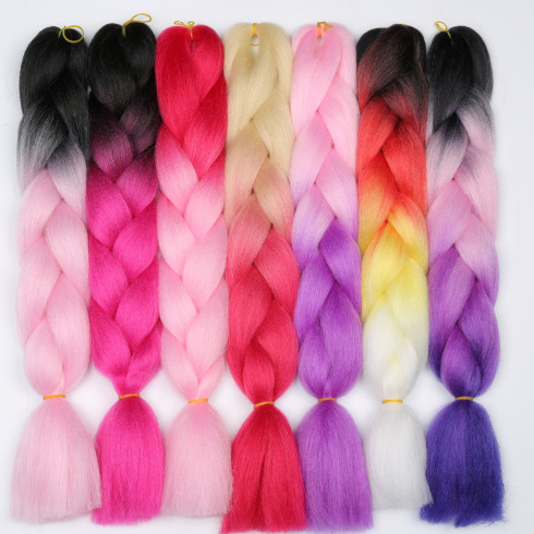 Peruca africana trenza fibra química cabello de alta temperatura seda color gradiente trenza sucia