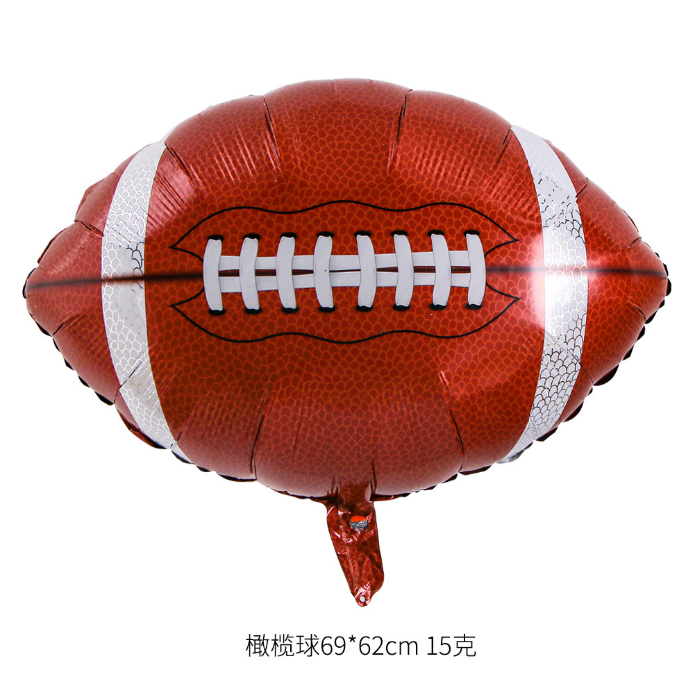 Globos de fútbol en blanco y negro de 18 pulgadas, globos de baloncesto de rugby, deportes de béisbol, globos de película de aluminio, accesorios de decoración de la Copa de Europa