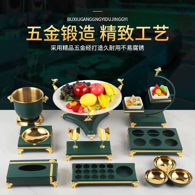 KTV decoración de la Mesa suministros conjunto completo decoración de escritorio traje de lujo de gama alta Club bar plato de fruta estante Cenicero estante de trigo
