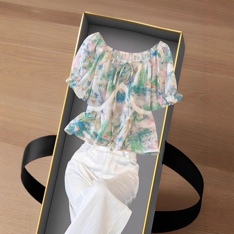 Summer New Style, Chic, Unique, Beautiful, Fashionable, Age-Reducing, Niche Design, High-End, Super Nice-Looking Printed Shirt